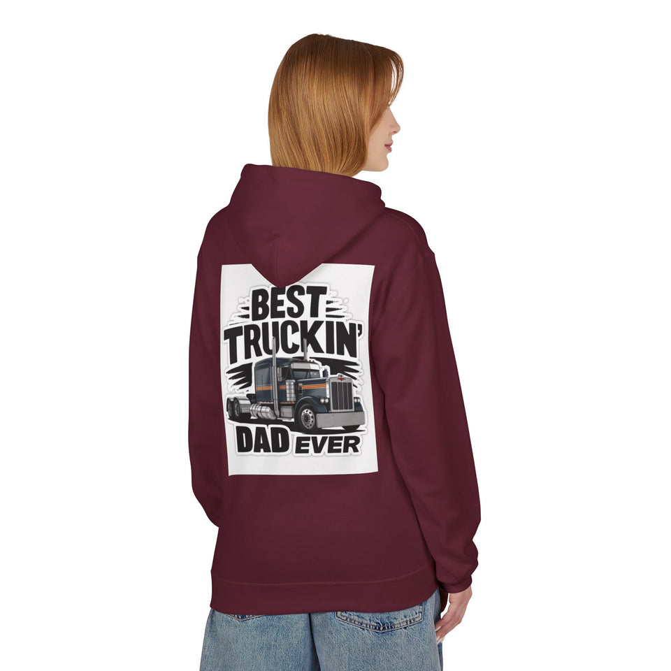 Truck Driver Dad Hoodie – “Best Truckin' Dad Ever” Graphic Pullover