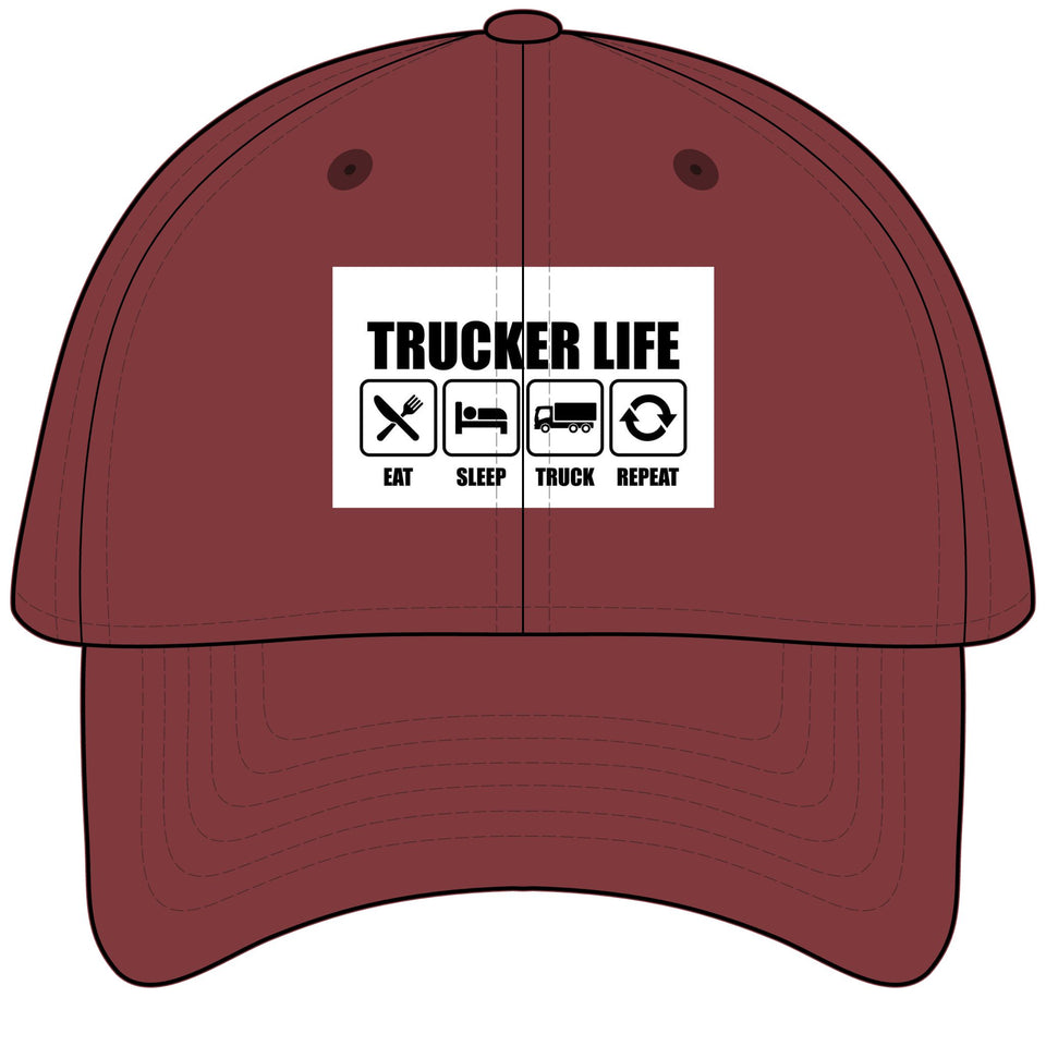 Trucker Life Garment Washed Baseball Cap — Eat Sleep Truck Repeat