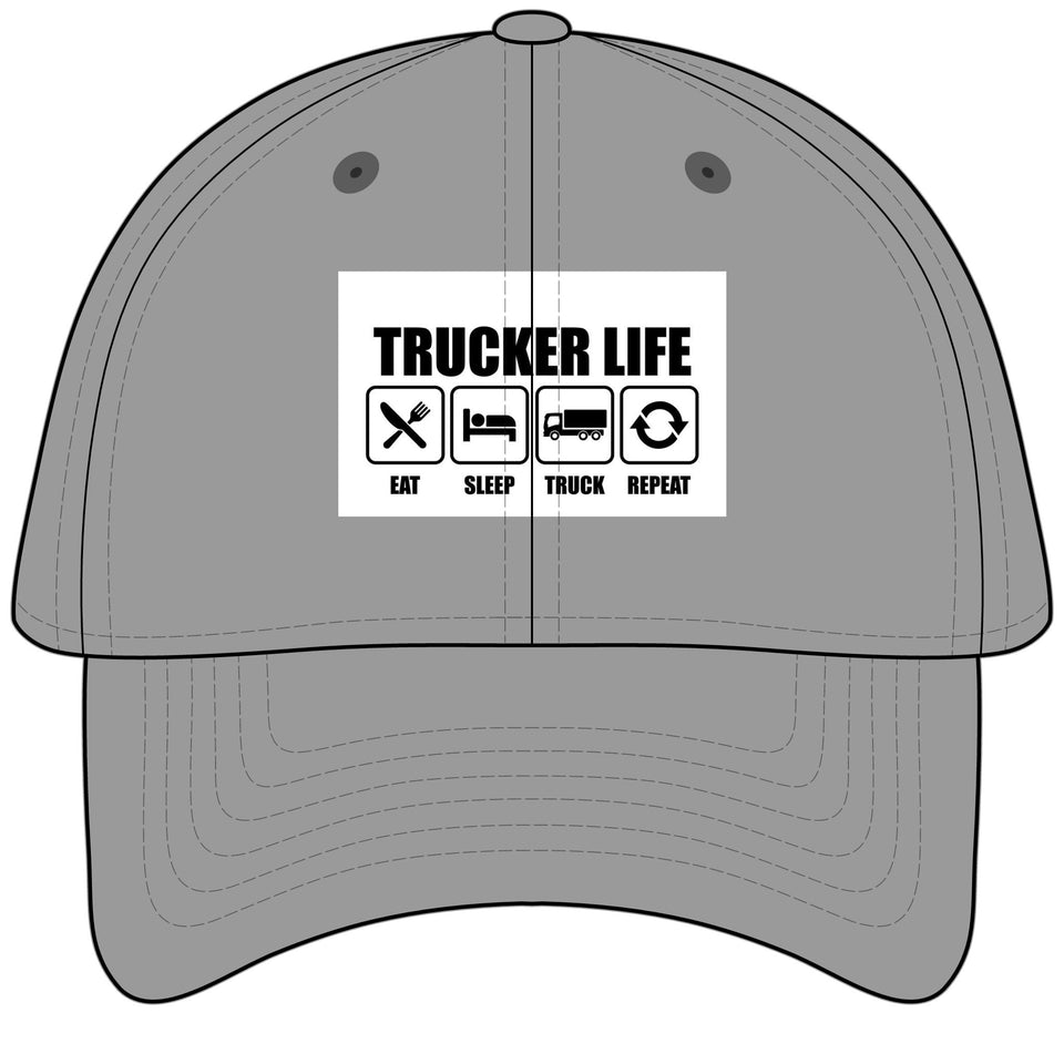 Trucker Life Garment Washed Baseball Cap — Eat Sleep Truck Repeat