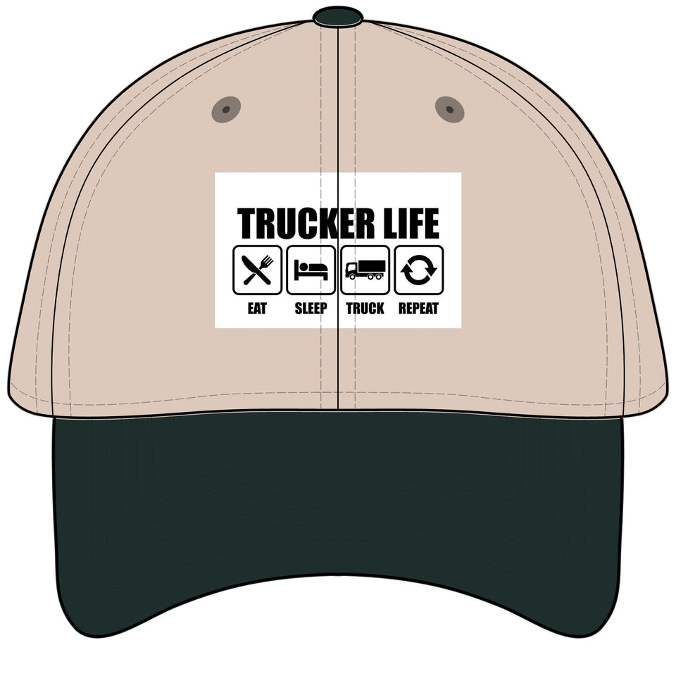 Trucker Life Garment Washed Baseball Cap — Eat Sleep Truck Repeat