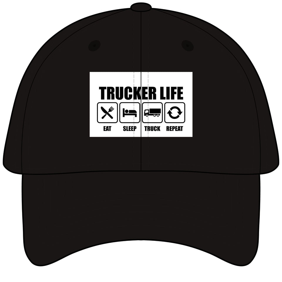 Trucker Life Garment Washed Baseball Cap — Eat Sleep Truck Repeat
