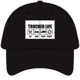 Trucker Life Garment Washed Baseball Cap — Eat Sleep Truck Repeat