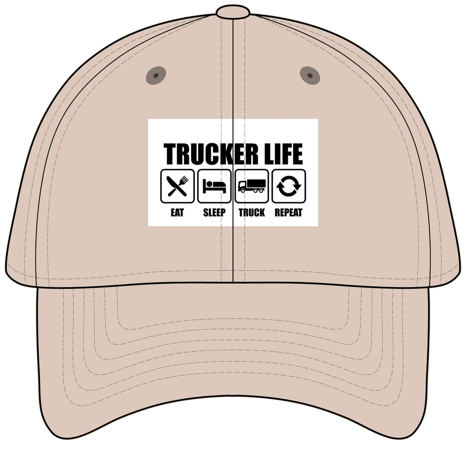 Trucker Life Garment Washed Baseball Cap — Eat Sleep Truck Repeat