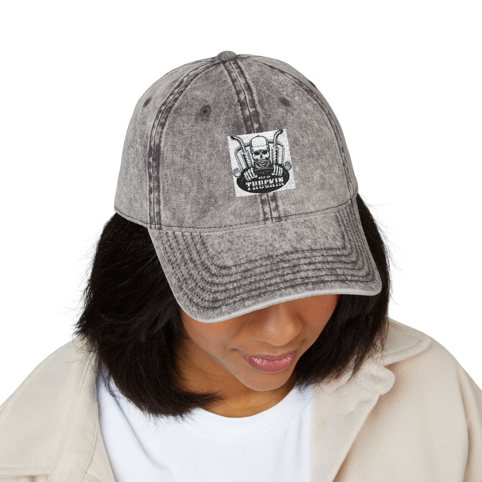Vintage Embroidered Cap — Distressed Retro Patch Baseball Hat