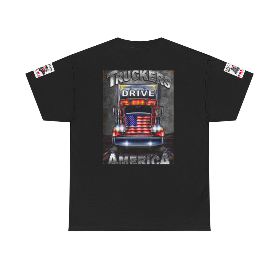 Truckers Drive America T-Shirt – Patriotic Semi Truck Graphic Tee