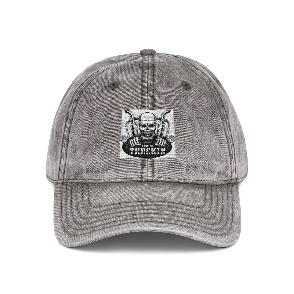 Vintage Embroidered Cap — Distressed Retro Patch Baseball Hat