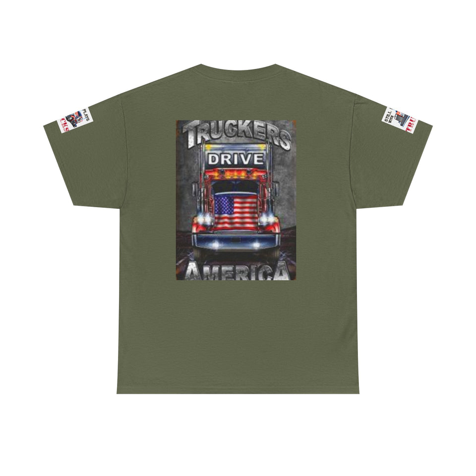 Truckers Drive America T-Shirt – Patriotic Semi Truck Graphic Tee