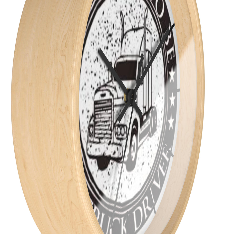 Truck Driver Wall Clock — “I'm Proud to Be a Truck Driver” Vintage Semi Truck Clock