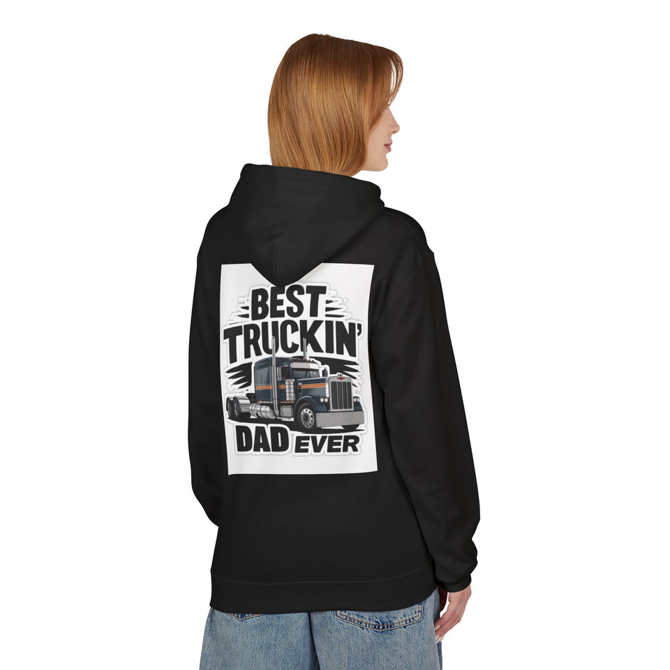 Truck Driver Dad Hoodie – “Best Truckin' Dad Ever” Graphic Pullover