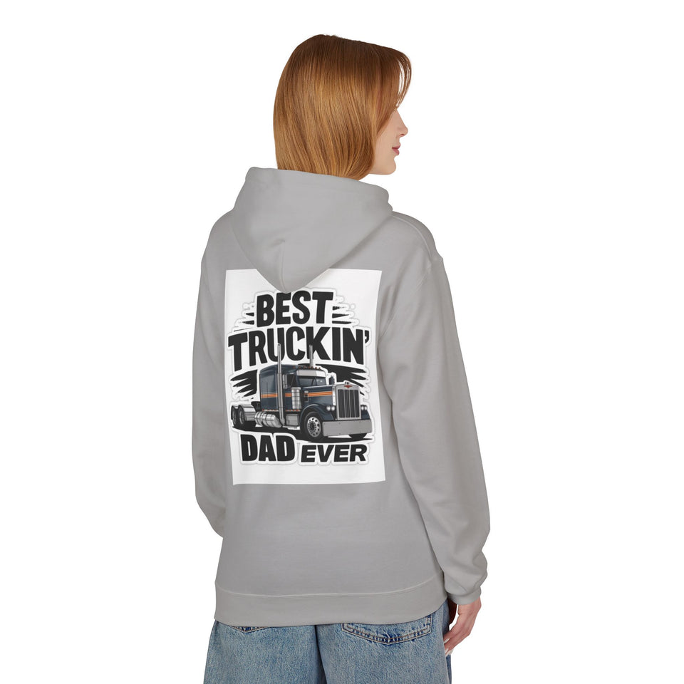 Truck Driver Dad Hoodie – “Best Truckin' Dad Ever” Graphic Pullover