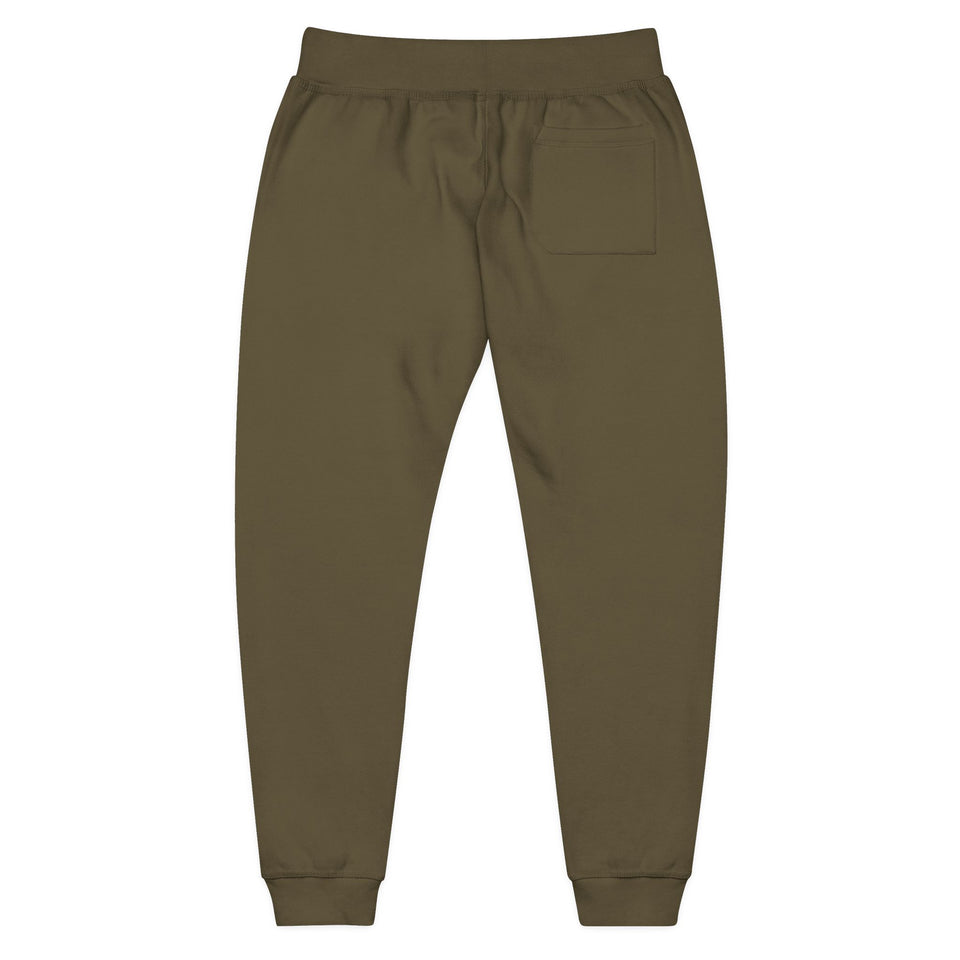 Embroidered Olive Fleece Sweatpants — Cozy Joggers