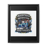 American Trucker American Veteran Framed Canvas - "Proud To Be Both" Patriotic Wall Art