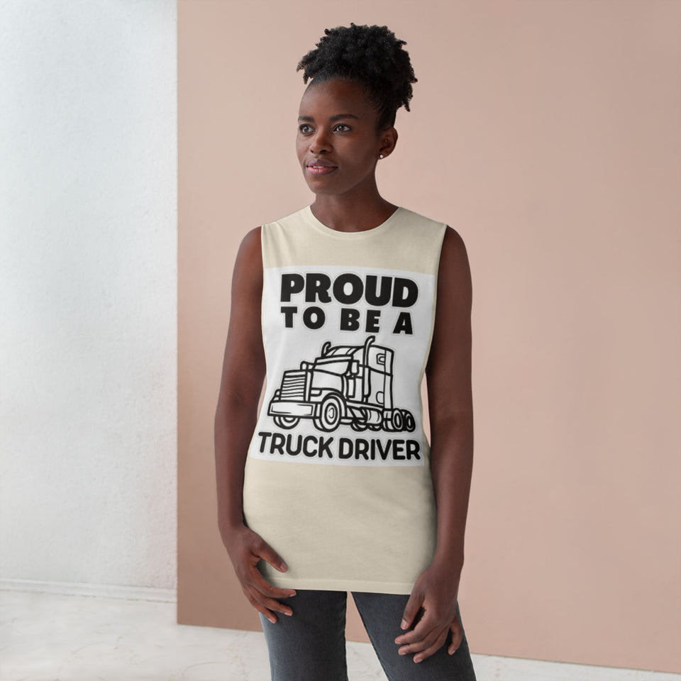 Truck Driver Tank Top — "Proud to Be a Truck Driver" Graphic Sleeveless Shirt