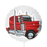 Red Semi Truck Foil Balloon — 11" Round/Heart-Shaped Party Balloon