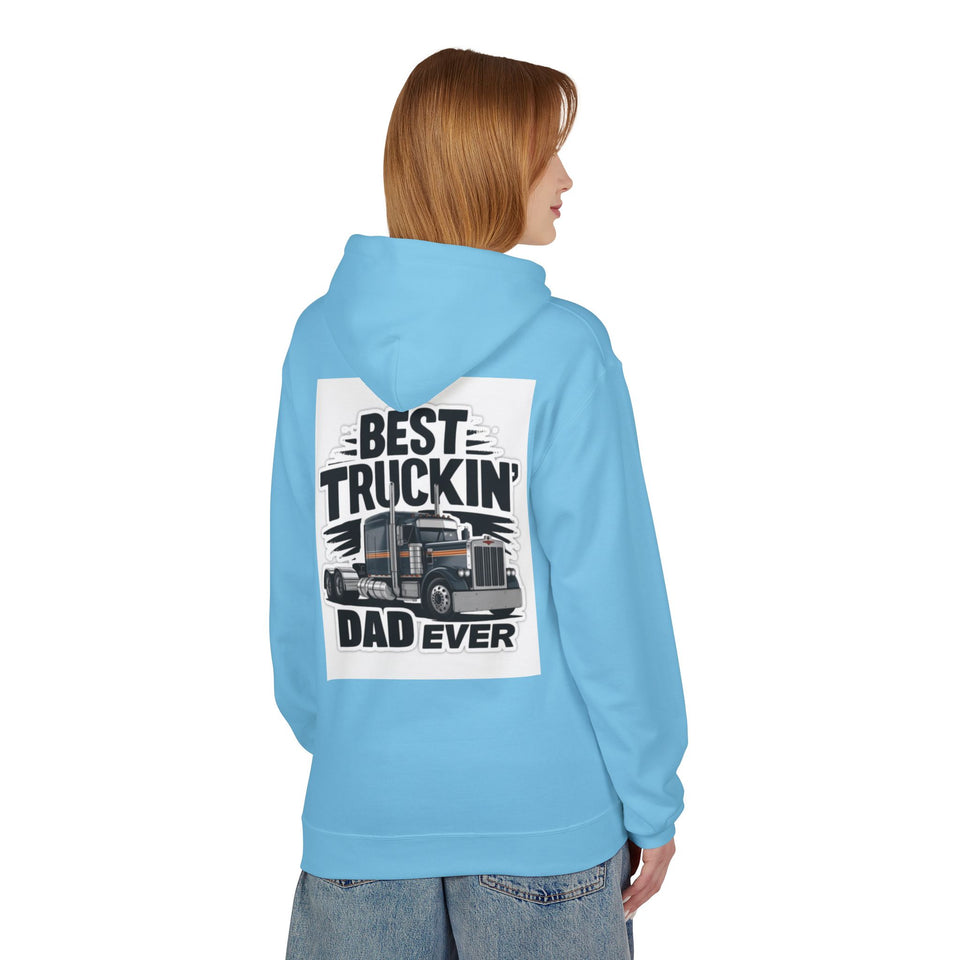Truck Driver Dad Hoodie – “Best Truckin' Dad Ever” Graphic Pullover