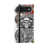 Trucker Sticker Collage Flip Case — Wallet Phone Cover for Truck Drivers