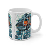 Retired Trucker Ceramic Mug — “The Legend Has Retired” Coffee Cup