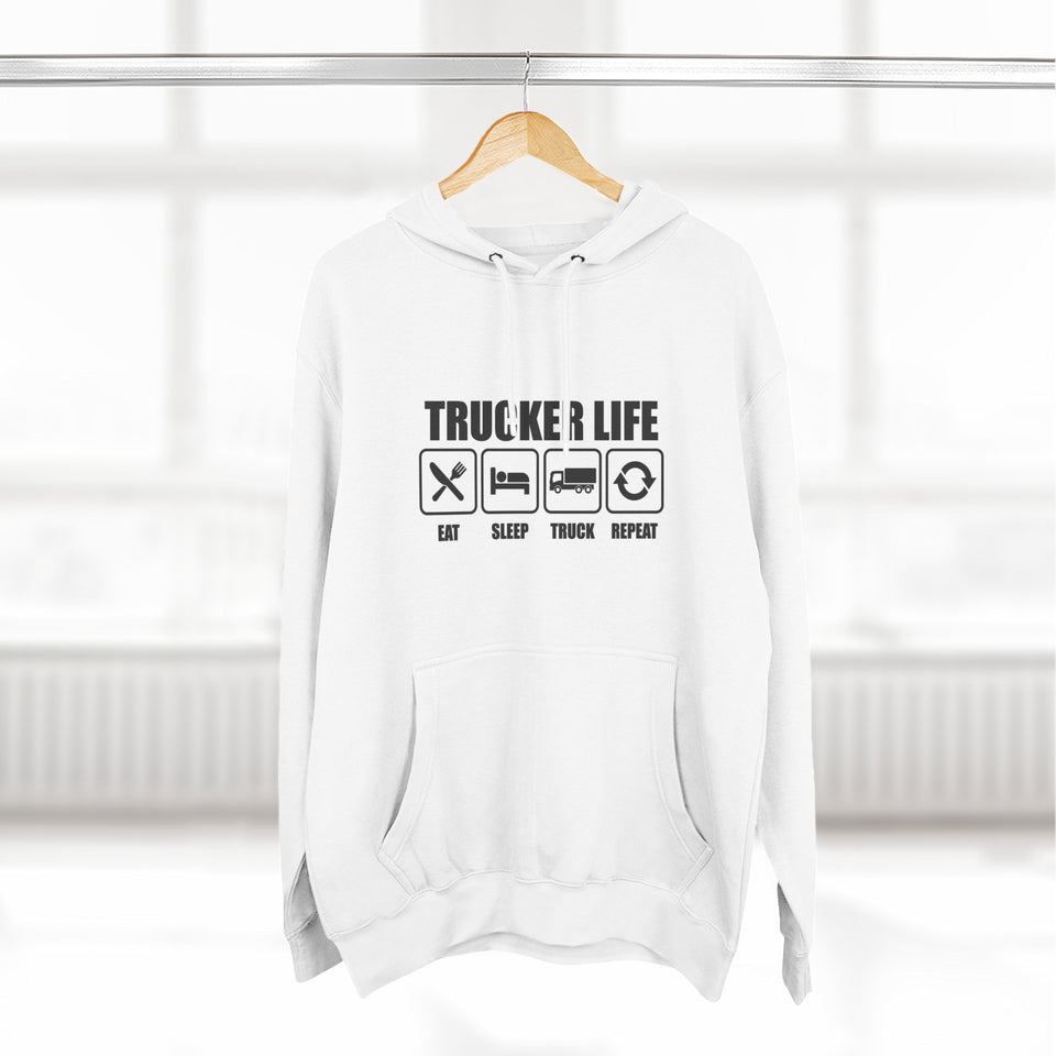 Trucker Life Hoodie — Eat Sleep Truck Repeat Graphic Pullover