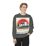 Truck Driver Sweatshirt — “Always Be Nice to a Trucker” Retro Semi Tee