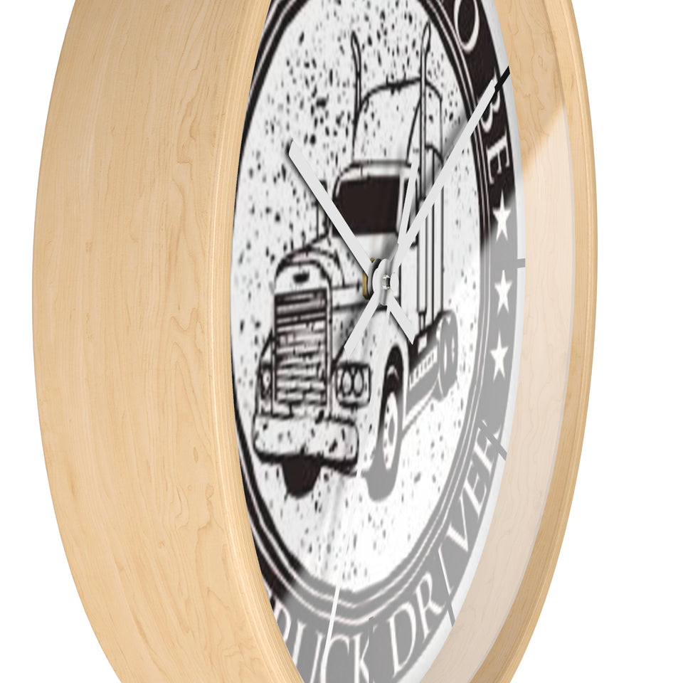 Truck Driver Wall Clock — “I'm Proud to Be a Truck Driver” Vintage Semi Truck Clock