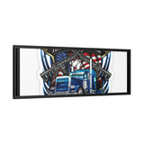 American Trucker American Veteran Framed Canvas - "Proud To Be Both" Patriotic Wall Art