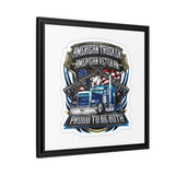 American Trucker American Veteran Framed Canvas - "Proud To Be Both" Patriotic Wall Art