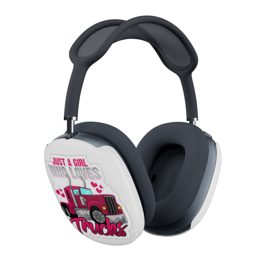 AirPod Max Case — "Just a Girl Who Loves Trucks" Pink Truck Design