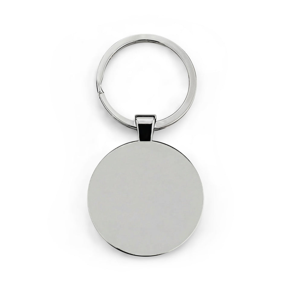 Best Truckin' Dad Ever Round Stainless Steel Keychain — Truck Driver Father's Day Gift