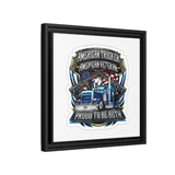 American Trucker American Veteran Framed Canvas - "Proud To Be Both" Patriotic Wall Art
