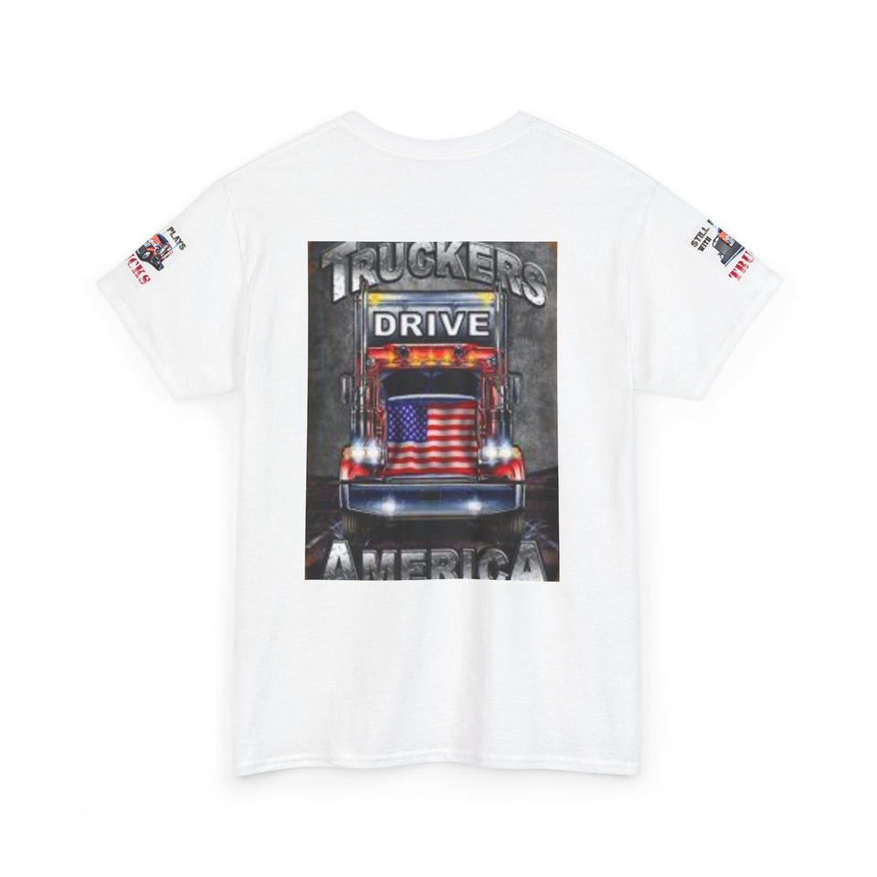 Truckers Drive America T-Shirt – Patriotic Semi Truck Graphic Tee