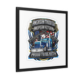 American Trucker American Veteran Framed Canvas - "Proud To Be Both" Patriotic Wall Art