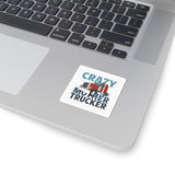 Crazy Mother Trucker Sticker — Retro Big Rig Truck Kiss-Cut Decal for Truckers & Gifts
