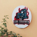 Truck Driver Acrylic Wall Clock — "I Stop When I'm Done" Retro Semi Truck Decor