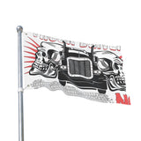 Double-Sided Truck Flag — Big Rig Skull Design (Grommeted Outdoor/Patio Banner)