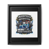 American Trucker American Veteran Framed Canvas - "Proud To Be Both" Patriotic Wall Art