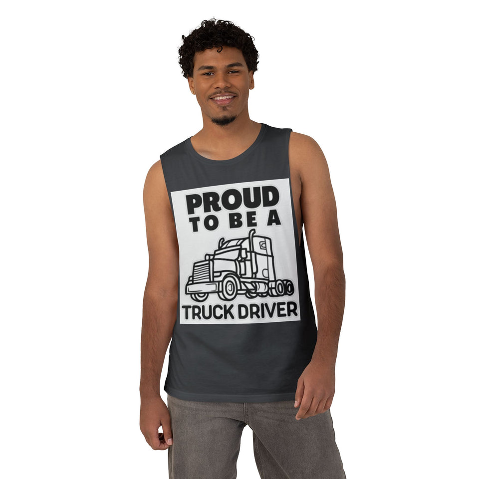 Truck Driver Tank Top — "Proud to Be a Truck Driver" Graphic Sleeveless Shirt