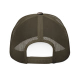 Camouflage Trucker Hat with Embroidered Red Semi Truck Patch