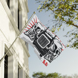 Double-Sided Truck Flag — Big Rig Skull Design (Grommeted Outdoor/Patio Banner)