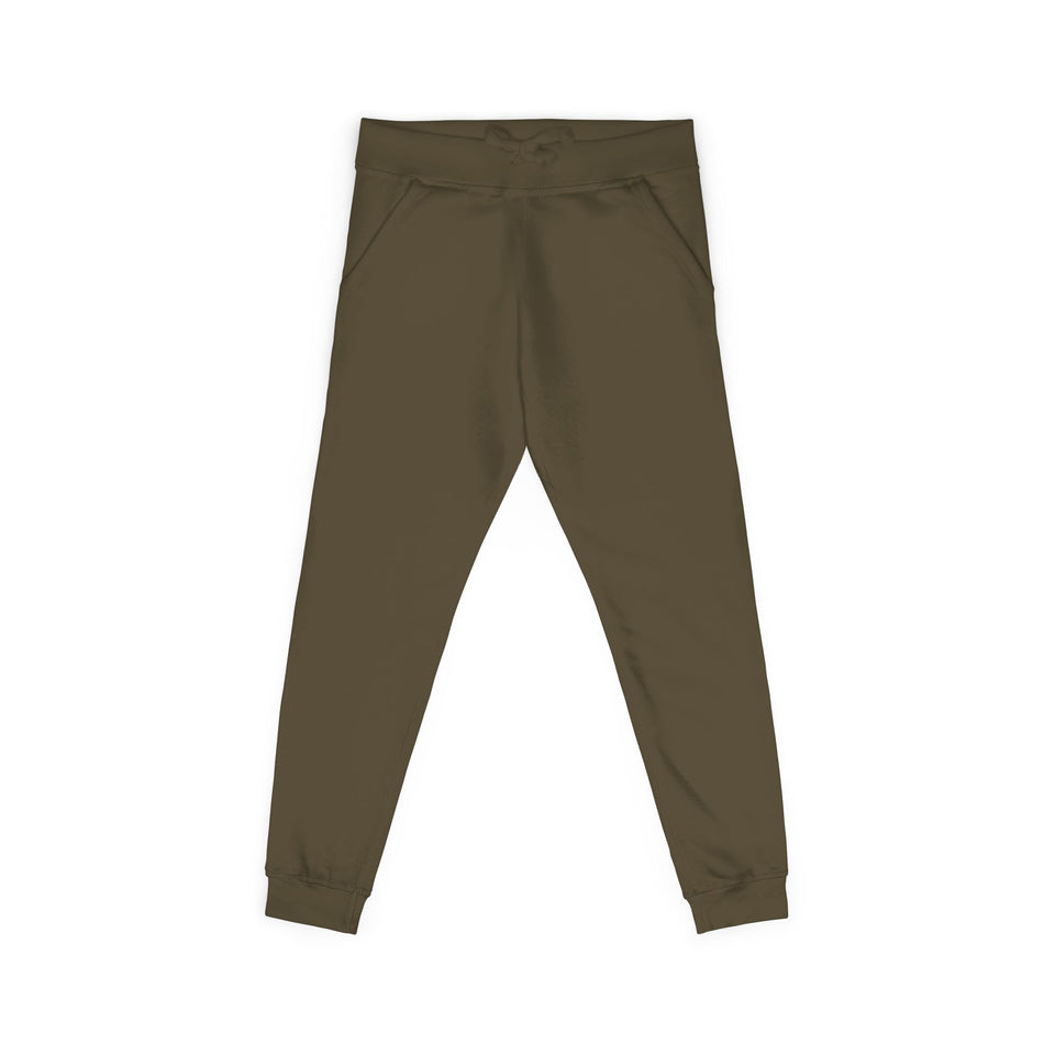 Embroidered Olive Fleece Sweatpants — Cozy Joggers