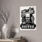 Midnight Driver Gloss Poster — Keep On Truckin' Vintage Skull Trucking Wall Art