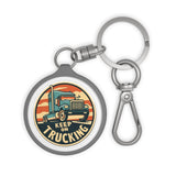Keep On Trucking Keyring Tag — Vintage Semi Truck Keychain for Truckers & Road Lovers