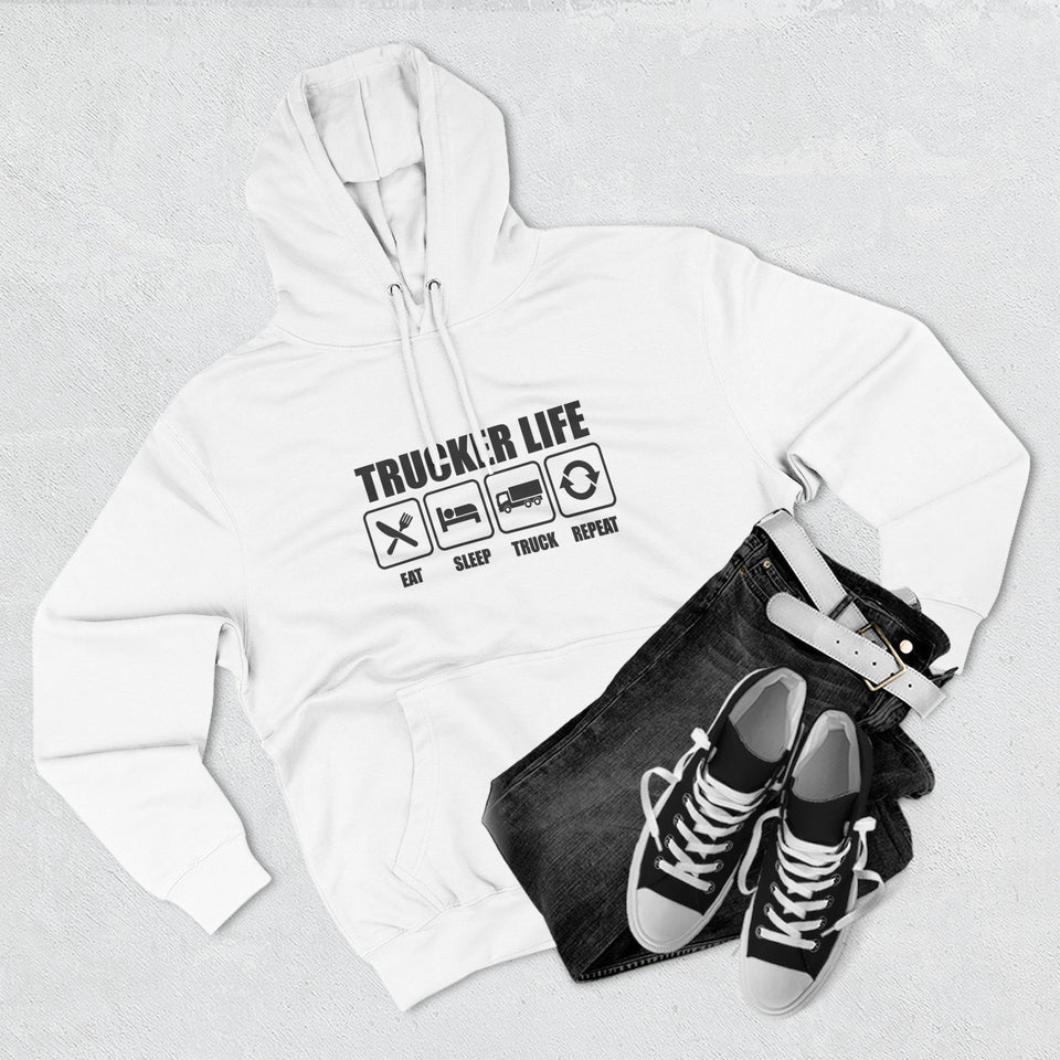 Trucker Life Hoodie — Eat Sleep Truck Repeat Graphic Pullover