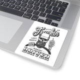 Keep On Truckin' Skull Driver Kiss-Cut Sticker — Retro Biker Trucking Decal