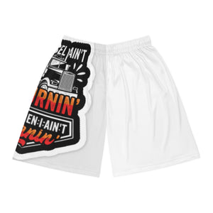 Basketball Shorts - 'Burnin' Diesel' Vintage Truck Graphic All-Over Print