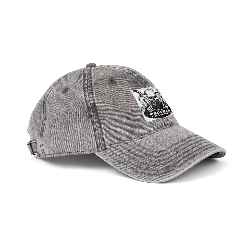 Vintage Embroidered Cap — Distressed Retro Patch Baseball Hat