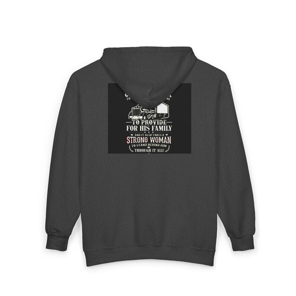 Strong Man Strong Woman Zip Hoodie – 'It Takes a Strong Man to Provide' Family Tribute