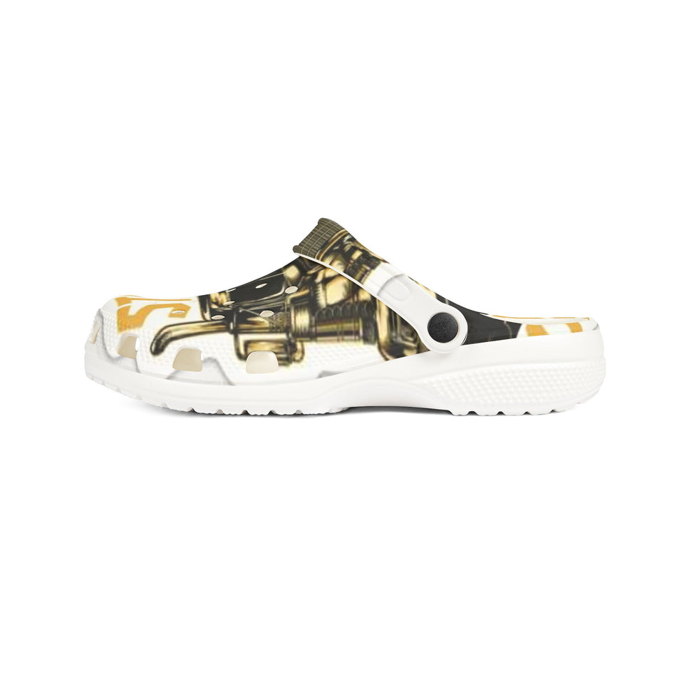 EVA Foam Clogs — 'STAY' Helmet Graphic Printed Slip-On Shoes