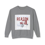 Trucker Crewneck Sweatshirt — “We’re the Reason You Have Stuff” Graphic