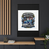 American Trucker American Veteran Framed Canvas - "Proud To Be Both" Patriotic Wall Art