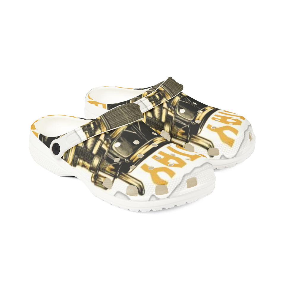 EVA Foam Clogs — 'STAY' Helmet Graphic Printed Slip-On Shoes